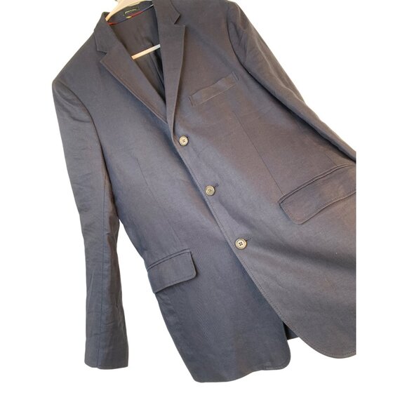 VTG 2007 J.Crew Mens 100% Irish Linen Navy Blue Blazer Jacket 40R RV10317 - Picture 7 of 13